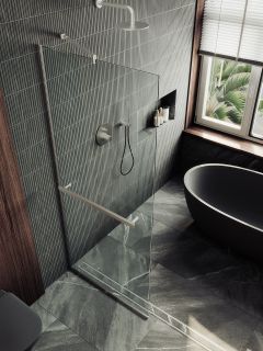 Душевая перегородка MaybahGlass MGD-726-5у 79см хром матовый